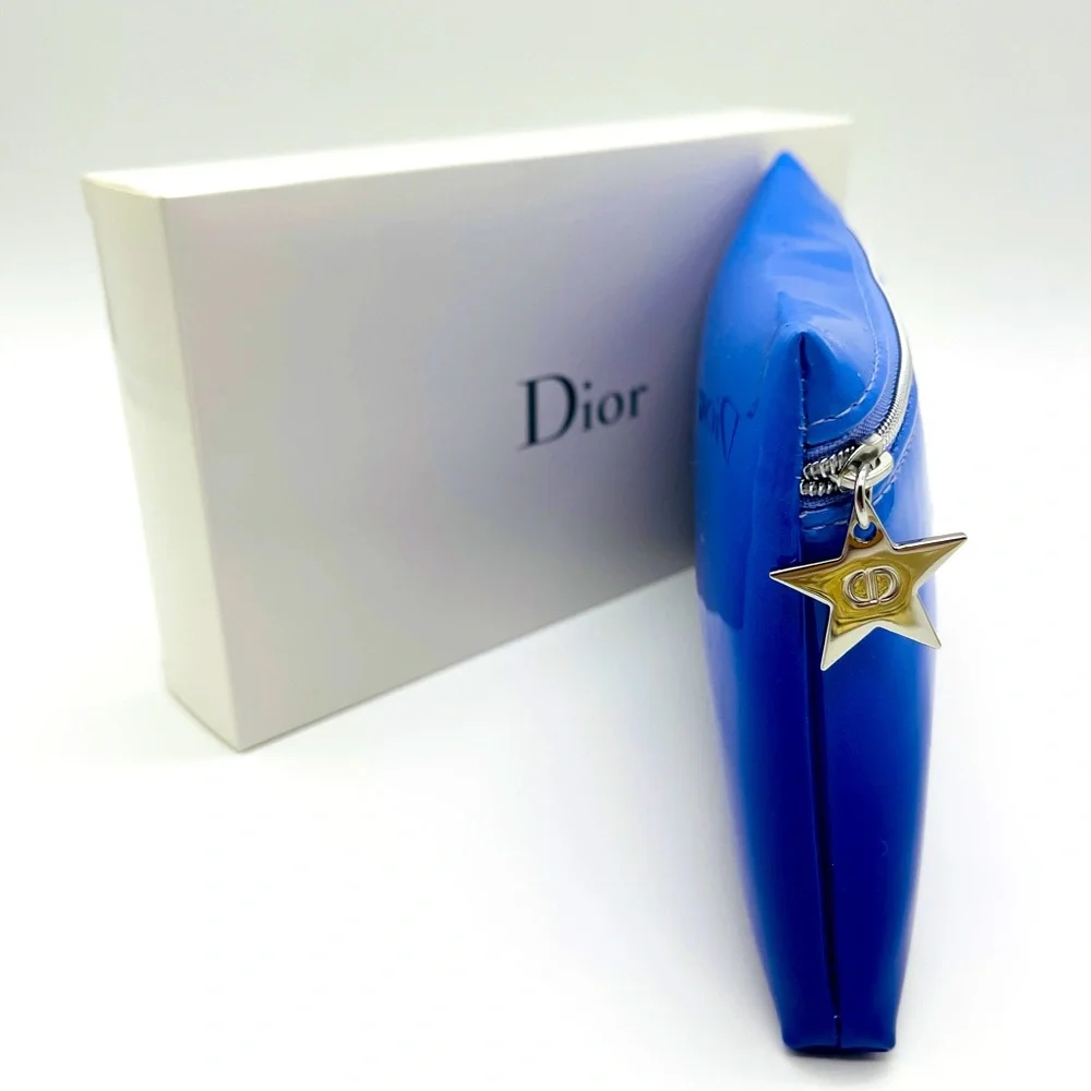 DIOR Blue/Purple Cosmetic Makeup Bag NIB